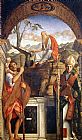 Jerome Canvas Paintings - Sts Christopher, Jerome and Ludwig of Toulouse